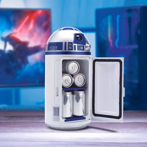 Menkind Star Wars R2-D2 Mini Fridge with Lights and Sounds in White and Multicolour – 2