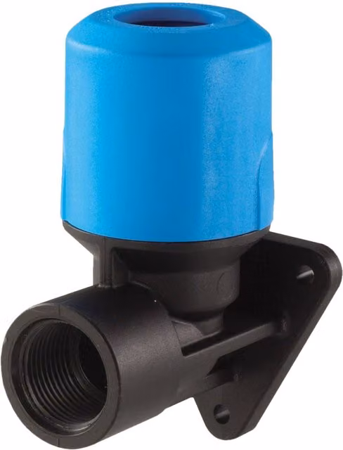 John Guest Speedfit Blue Wallplate Elbow 25mm x 3/4" UGPWB2516 – 1