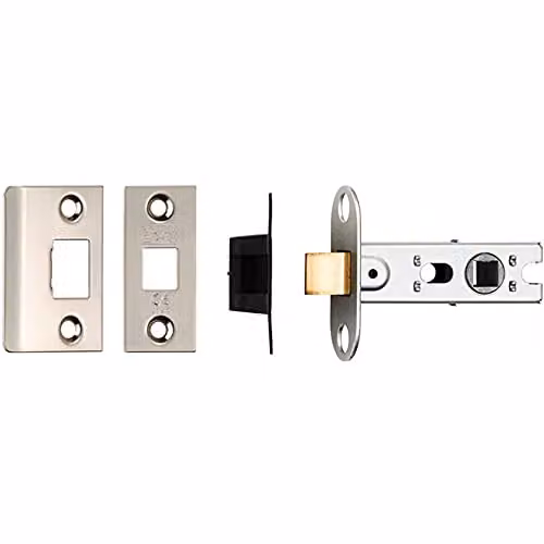 Loops 64mm Tubular Mortice Bolt Through Door Latch with Square Forends in Silver