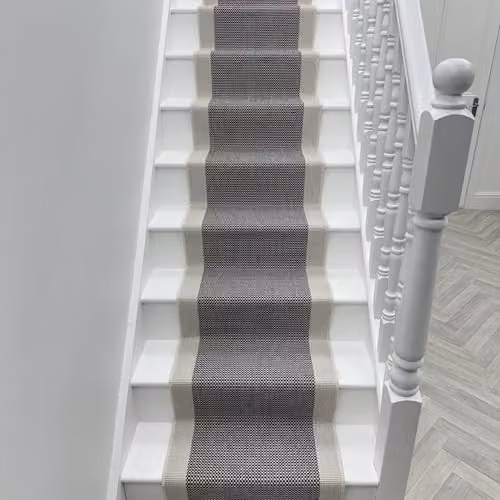 runrug Indoor/Outdoor Stair Runner Rug, Grey, W: 70 cm, L: 500 cm