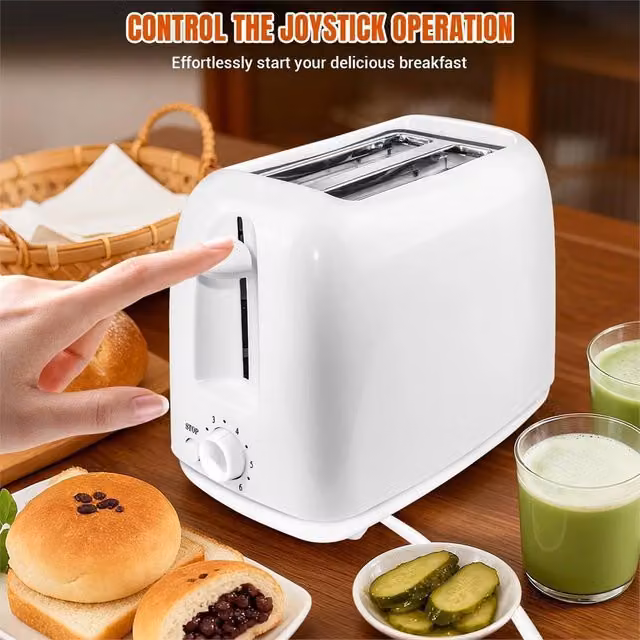 Nordara 2-Slice Toaster in White with 6 Toasting Modes and Extra-Wide Slots