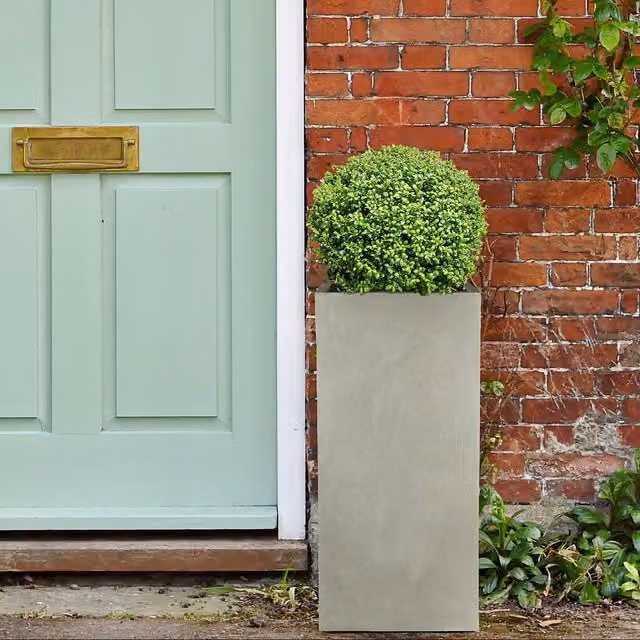IDEALIST Grey Concrete Tall Square Garden Planter Tub