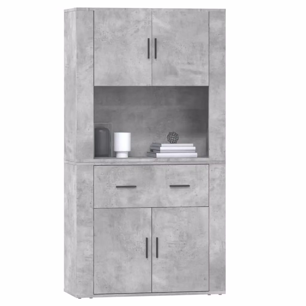 Berkfield Home Wall Mounted Highboard in Concrete Grey Matt MDF – 2