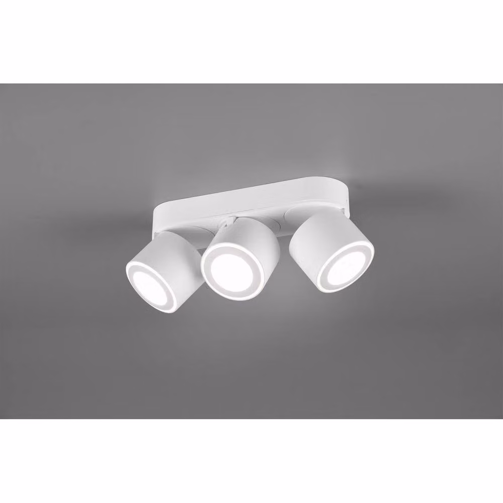 Netlighting Taurus Modern 3 Light Ceiling Spotlight Bar in Matt White with 3000K Warm White Light – 2