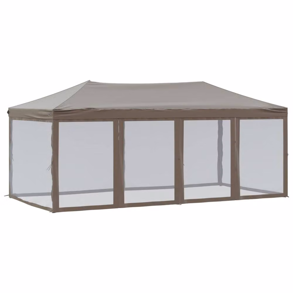 Berkfield Home Sturdy Folding Party Tent with Sidewalls in Beige, W: 6 m, D: 3 m, H: 2.44 m – 3