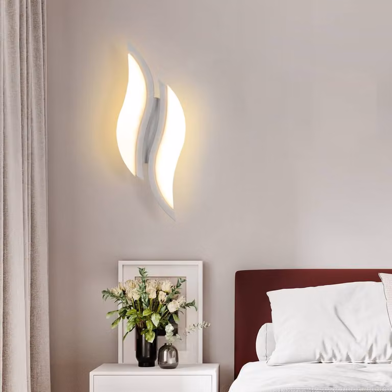 Pheashine White Rectangular LED Wall Light, 20W, 3000K Warm White, 2300LM, Acrylic and Aluminium