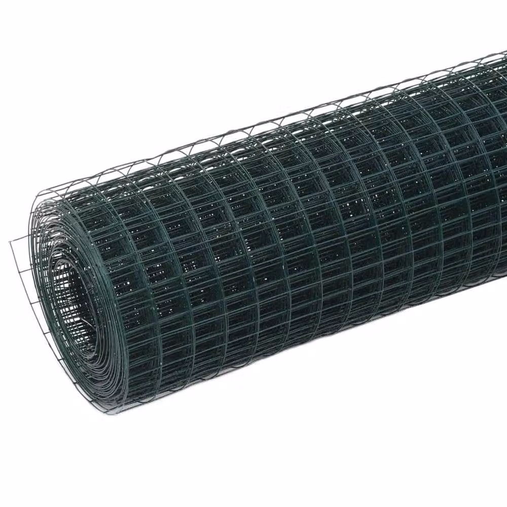 Berkfield Home Sturdy Green PVC Coated Steel Chicken Wire Fence, 25 x 1.5 m – 3