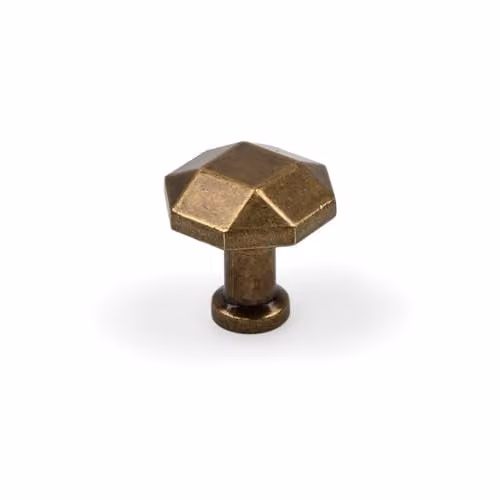 Handle & Home Octagon Zinc Cabinet Knob in Brushed Gold and Bronze