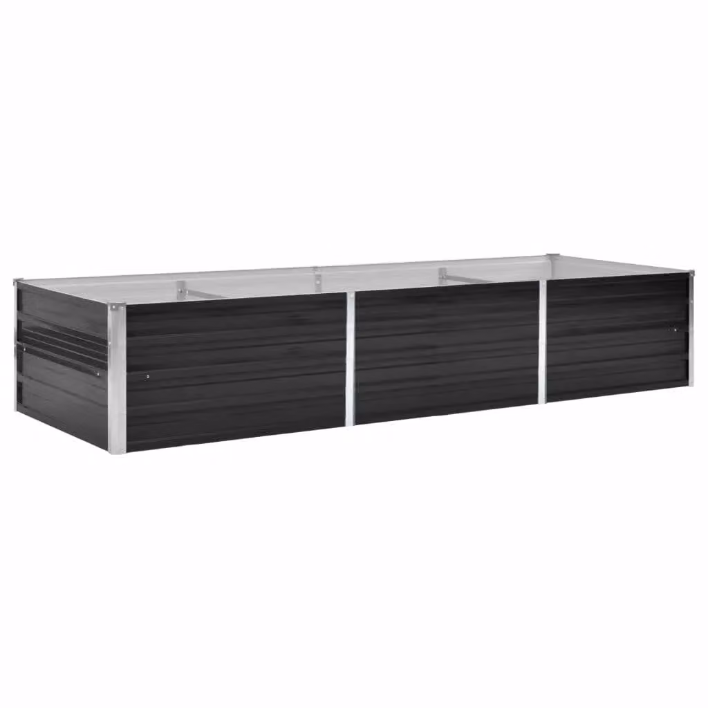 Berkfield Home Garden Anthracite Galvanised Steel Raised Bed, W: 240 cm, D: 80 cm, H: 45 cm – 2