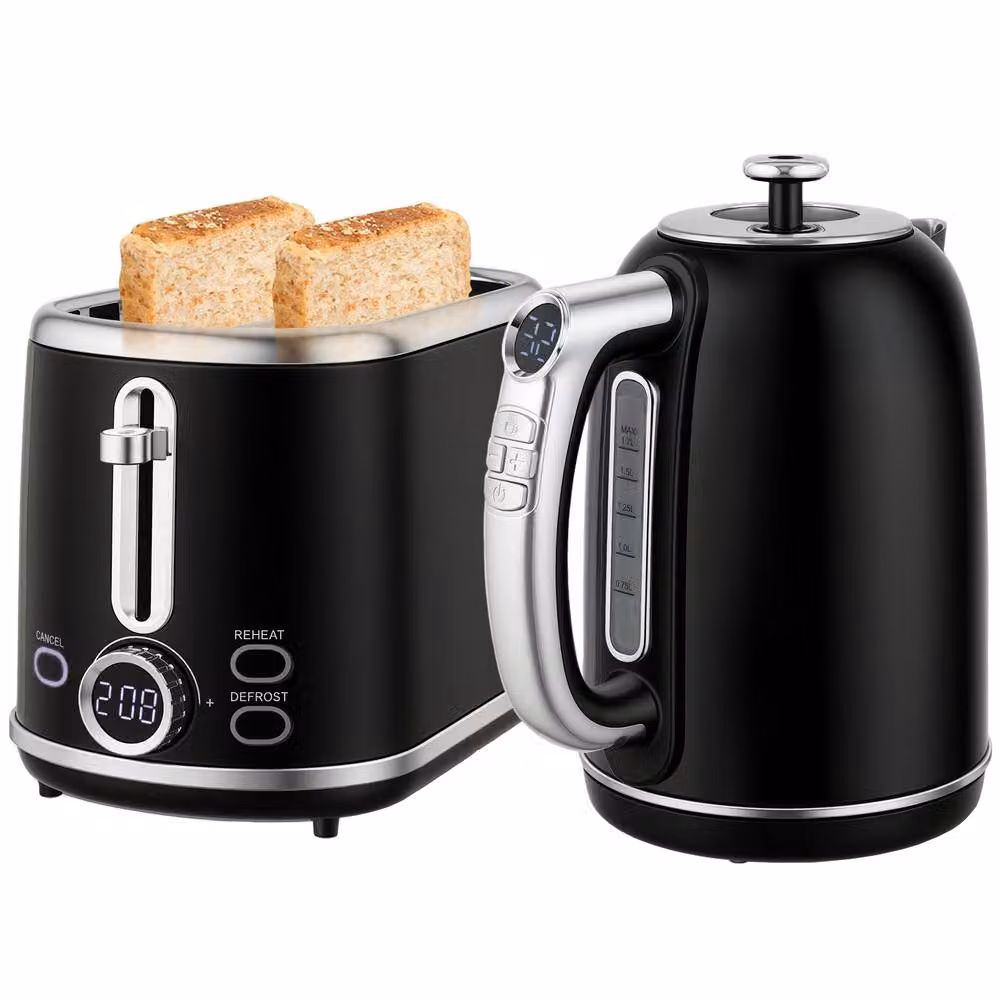 STILVORA Kettle and Toaster Set with Temperature Control in Black – 3