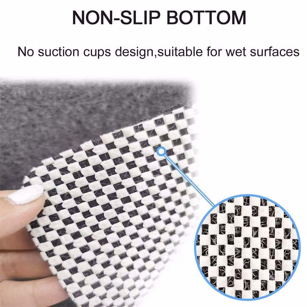 FORGEVIO Non-Slip and Anti-Mould PVC Bath Mat, Grey, W: 40 cm, D: 60 cm – 4