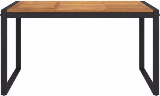 Berkfield Home Brown Acacia Wood Garden Table with U-shaped Legs, W/D/H: 140 x 80 x 75 cm