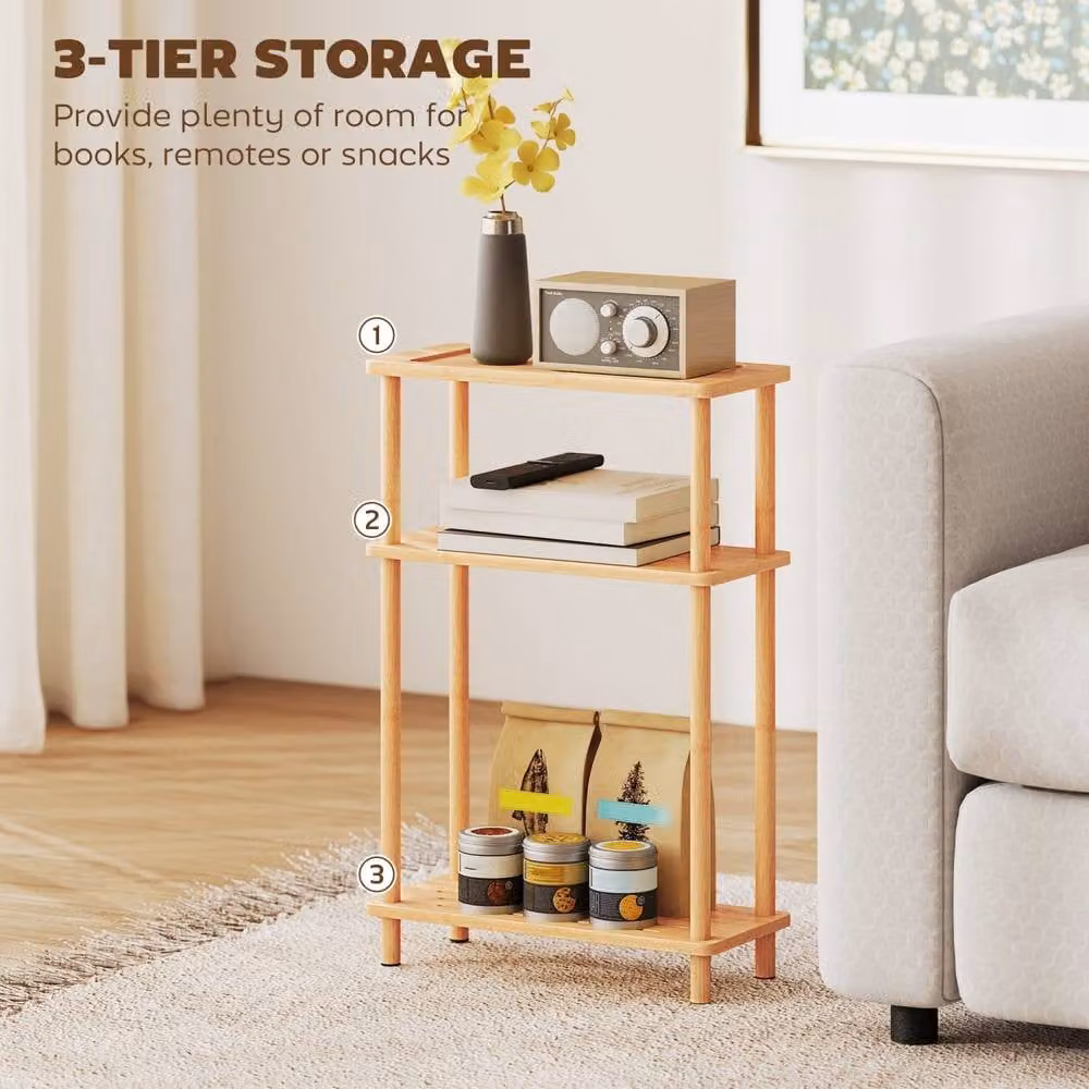 Wyld Haus Neliyo 3 Tier Slim Side Table in Natural Bamboo and Rattan – 4