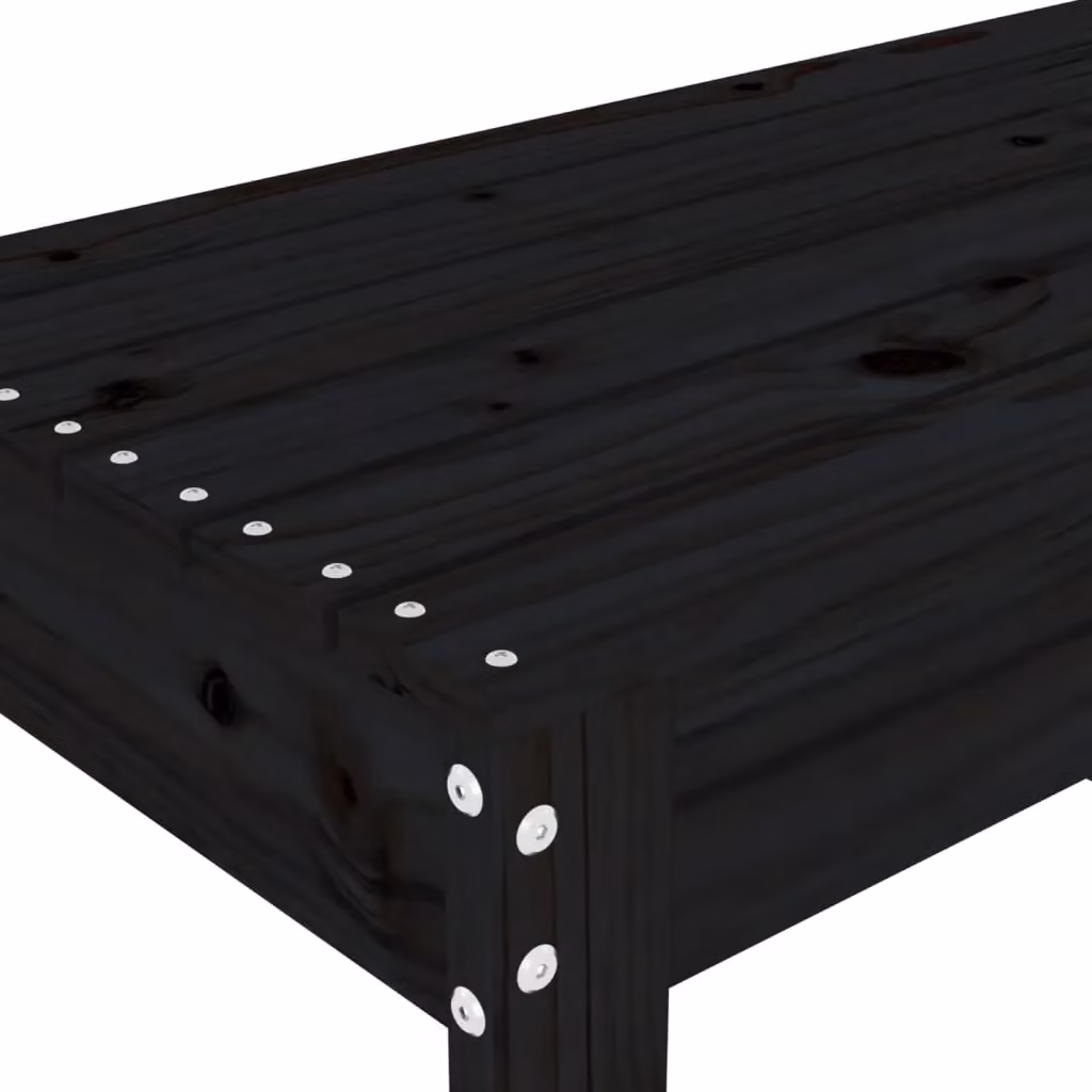 Berkfield Home Rustic Black Solid Wood Pine Garden Bench W/D/H: 80 x 38 x 45 cm – 4