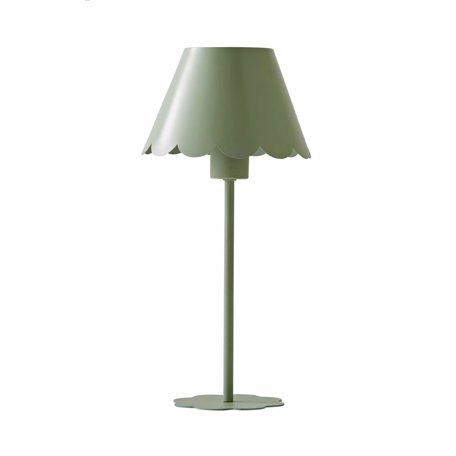 ValueLights Hattie Rechargeable Metal Scalloped Edge Portable Table Lamp in Green – 2