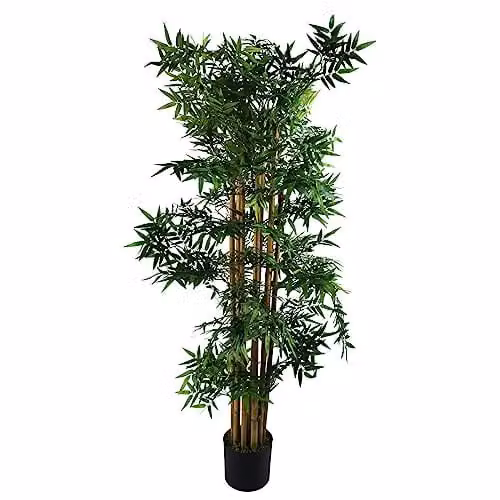 Leaf Design UK Artificial Bamboo Tree in Green and Multicolour, Height: 150 cm