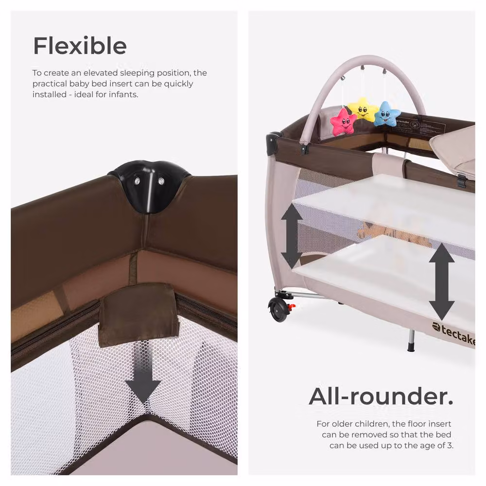 tectake Large Travel Cot for Dogs in Brown – 3
