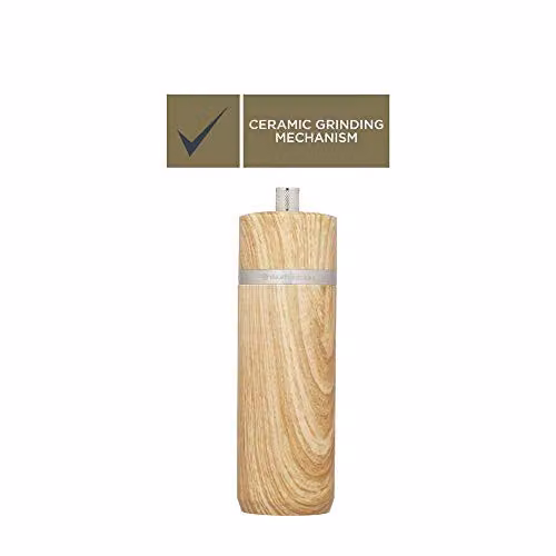 MasterClass Salt or Pepper Mill in Brown and Grey with Beechwood Effect and Ceramic Mechanism, Height: 17 cm – 3