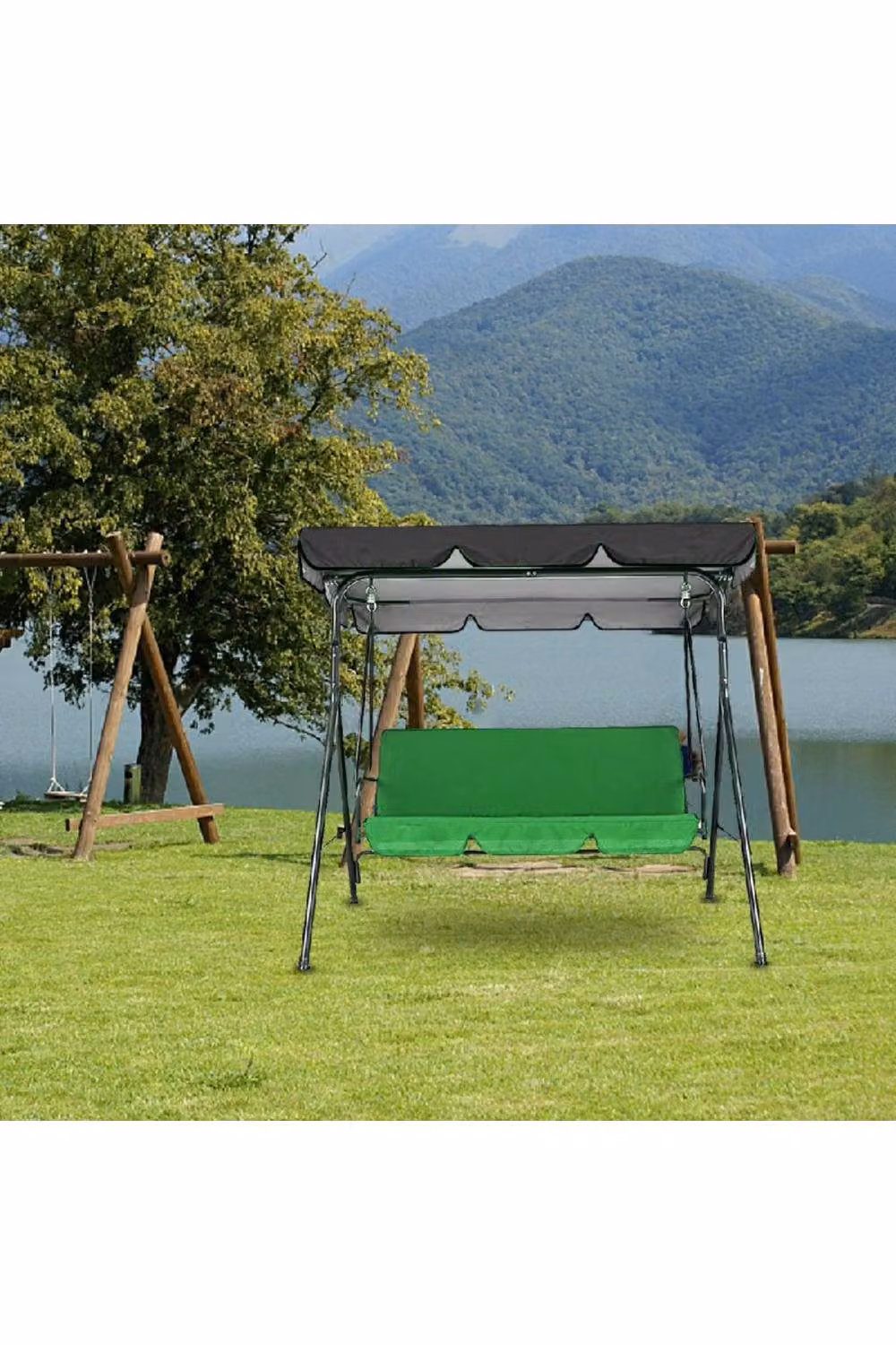 KDMD Waterproof UV Resistant Replacement Swing Hammock Canopy in Black, W/D/H: 164 x 114 x 15 cm – 3