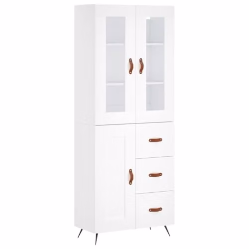 vidaXL Highboard in White, W: 69.5 cm, D: 34 cm, H: 180 cm – 1