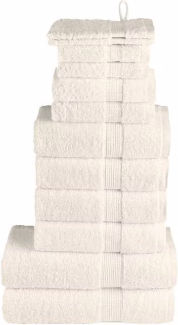 Berkfield Home SOLUND 12 Piece Premium Cotton Terry Towel Set in Beige, 600 gsm – 1