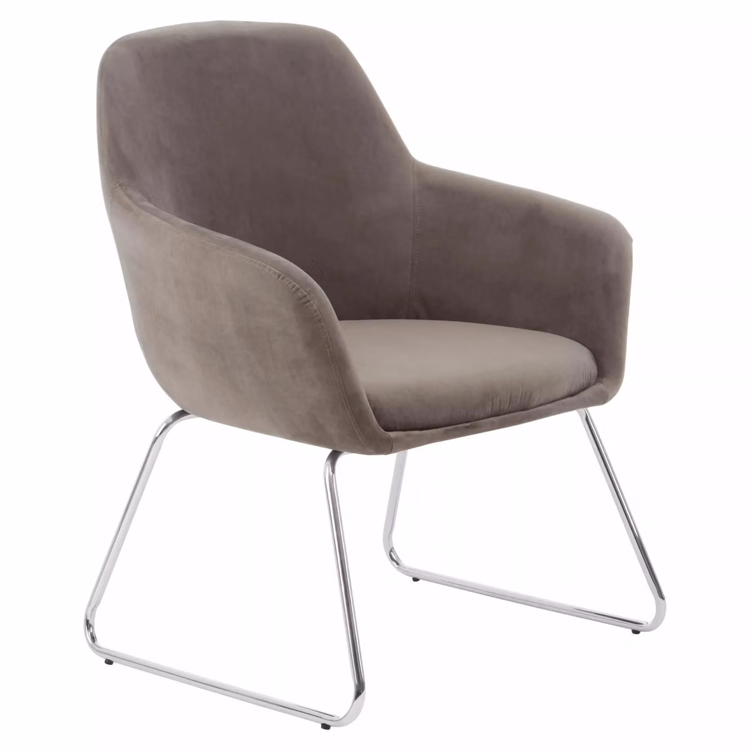 Orsina Grey Velvet Lounge Chair with Armrests and Backrest – 2