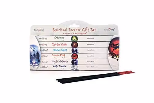 Stamford Spiritual Incense Collection Gift Set in White, 6 Fragrances, W: 27 cm, D: 16 cm, H: 1.5 cm