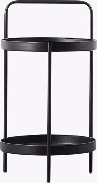Perch & Parrow Decker Side Table in Black and Gold with Rounded Metal Tiers