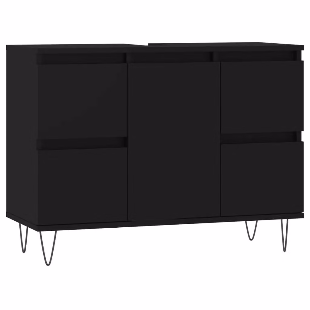 Berkfield Home Black Bathroom Cabinet W/D/H: 80 x 33 x 60 cm – 2
