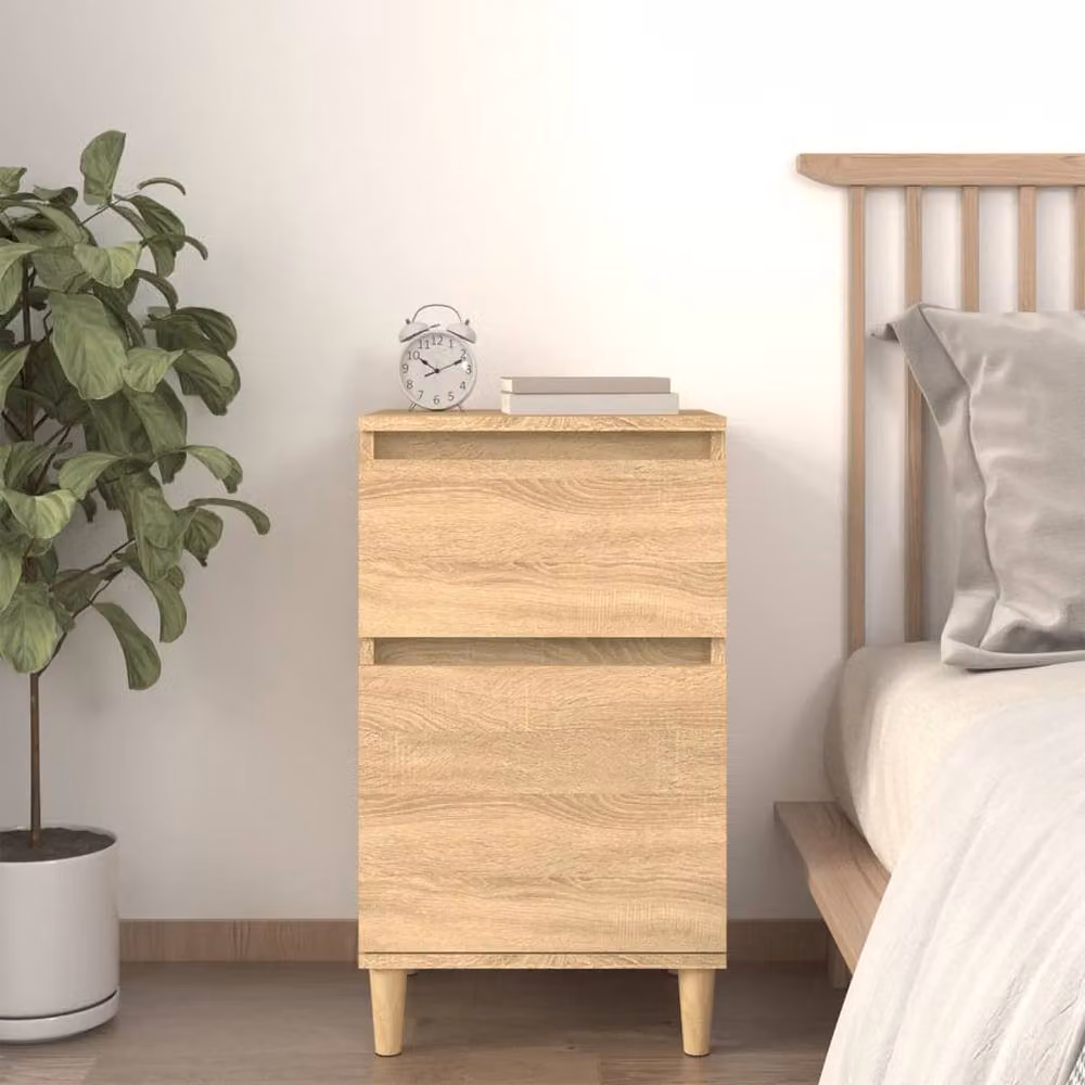 Berkfield Home Bedside Cabinet in Sonoma Oak Brown, W/D/H: 40 x 35 x 70 cm – 2