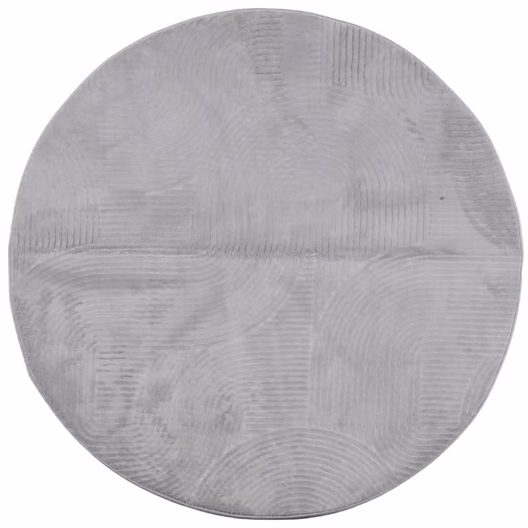 Berkfield Home IZA Round Short Pile Scandinavian Style Grey Rug, Diameter: 100 cm