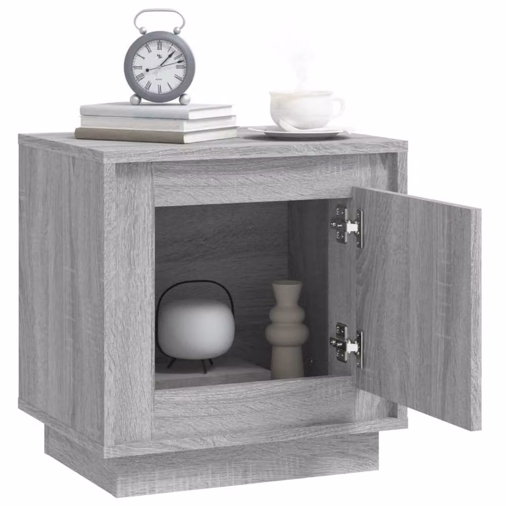 Berkfield Home Set of 2 Grey Sonoma Bedside Cabinets in Engineered Wood, W: 44 cm, D: 35 cm, H: 45 cm – 3