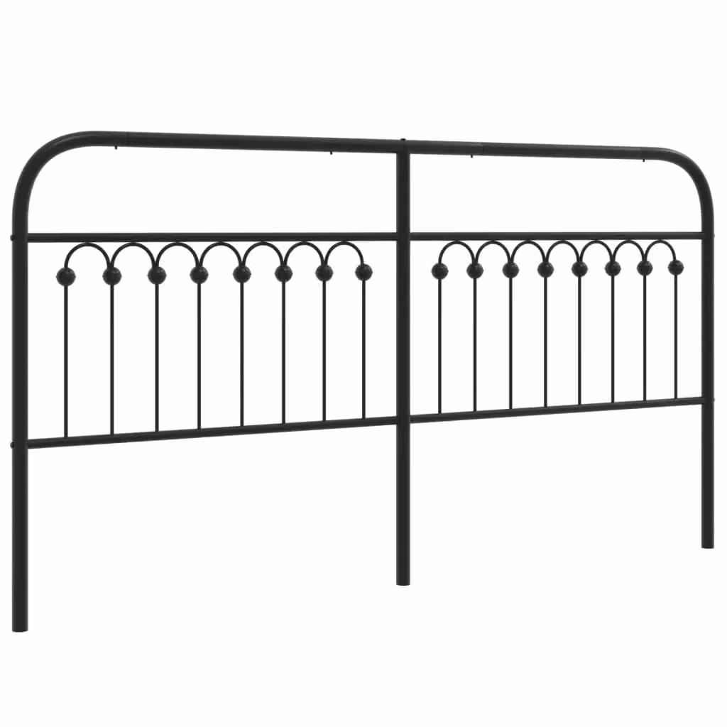 Berkfield Home Classic Metal Headboard in Black, Width: 180 cm – 2