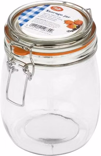 Tala Transparent Multicolour Glass Preserving Jar with Clamp Lid, 0.75 l