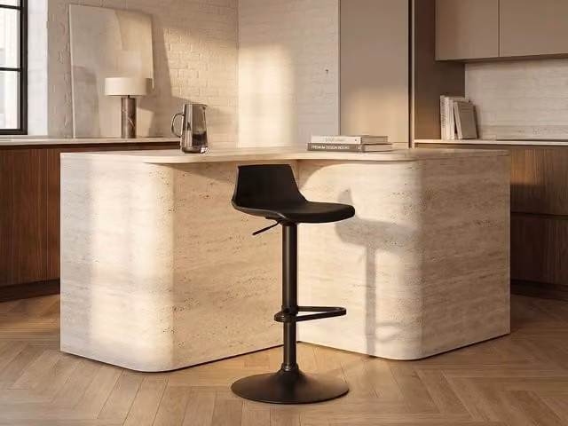 Vente-unique CALAS Polypropylene Bar Stool with Metal Frame, Black – 1