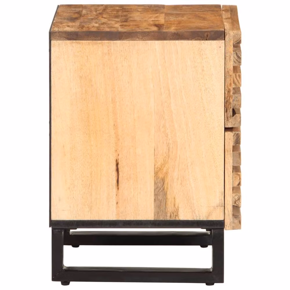 Berkfield Home Beautiful Set of 2 Bedside Cabinets in Brown Solid Rough Mango Wood, W/D/H: 40 x 34 x 46 cm – 4