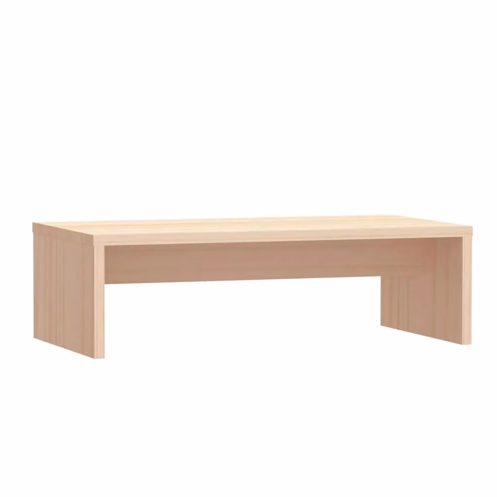 Berkfield Home Monitor Stand in Brown Solid Pine Wood, W/D/H: 50 x 27 x 15 cm – 2