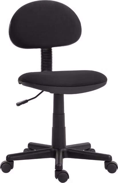HOMCOM Black Armless Task Chair with Adjustable Height, Swivel Wheels and Fabric Seat, W/D/H: 40 x 120 x 40 cm