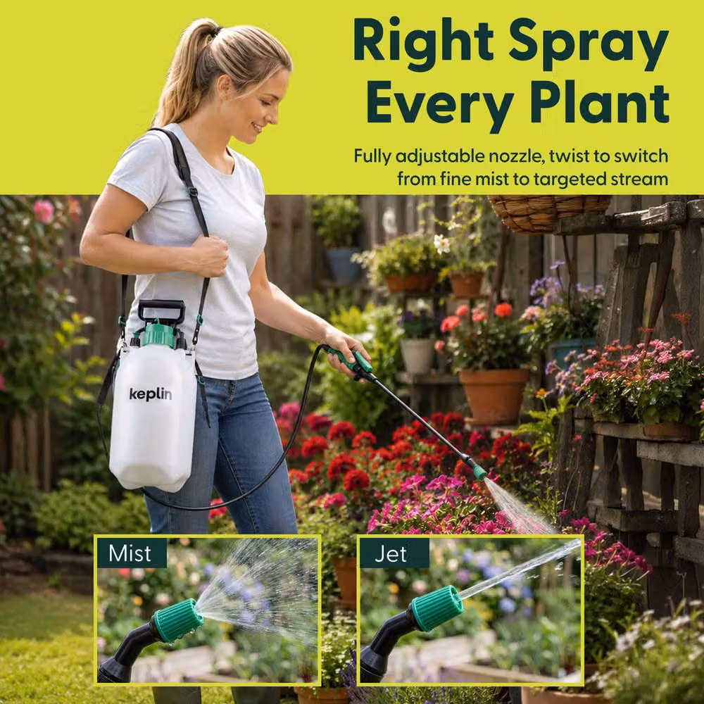 Keplin 5L Manual Pressure Sprayer in White and Transparent – 6