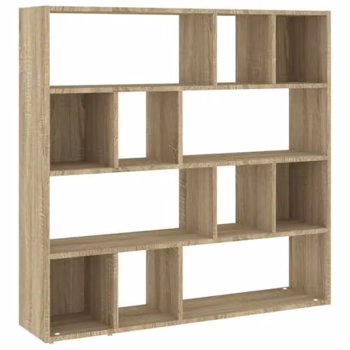 vidaXL Sonoma Oak Book Cabinet and Room Divider, Brown, W: 105 cm, D: 24 cm, H: 102 cm – 1