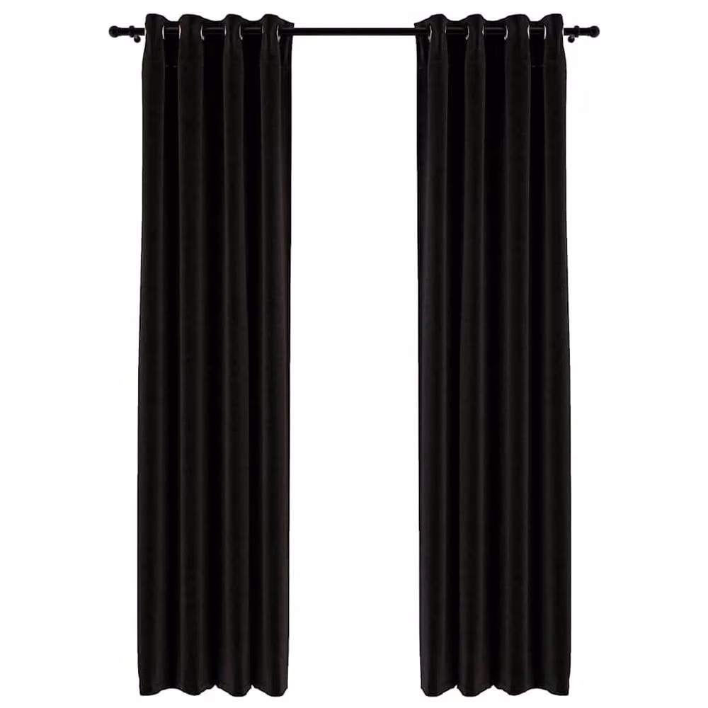 Berkfield Home Linen-Look Blackout Curtains, 2 Pack, Anthracite, W: 140 cm, H: 245 cm – 3