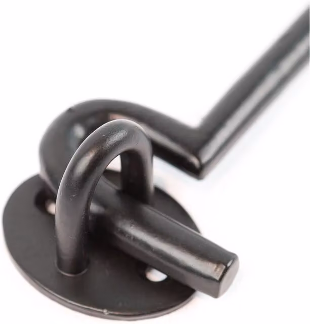 Hammer and Tongs Rustic Iron Cabin Hook and Eye, Matt Black, Pack of 2, Width: 22.5 cm – 1