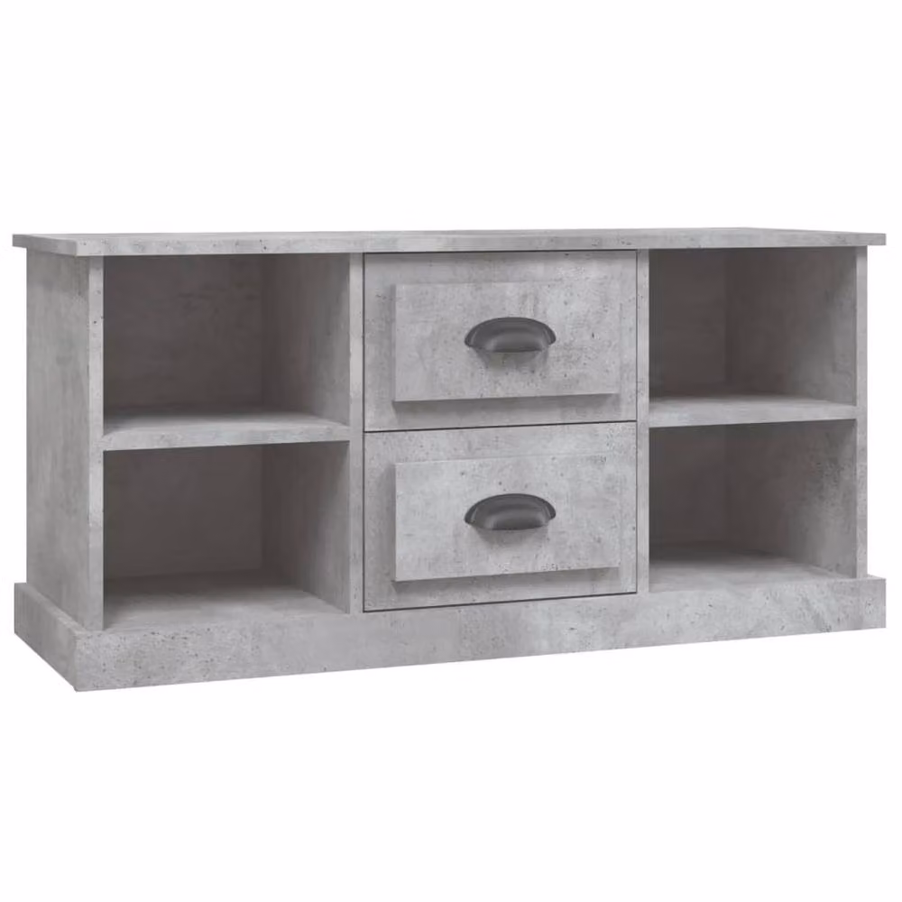 Berkfield Home Industrial Style TV Cabinet in Concrete Grey, W/D/H: 99.5 x 35.5 x 48 cm – 2