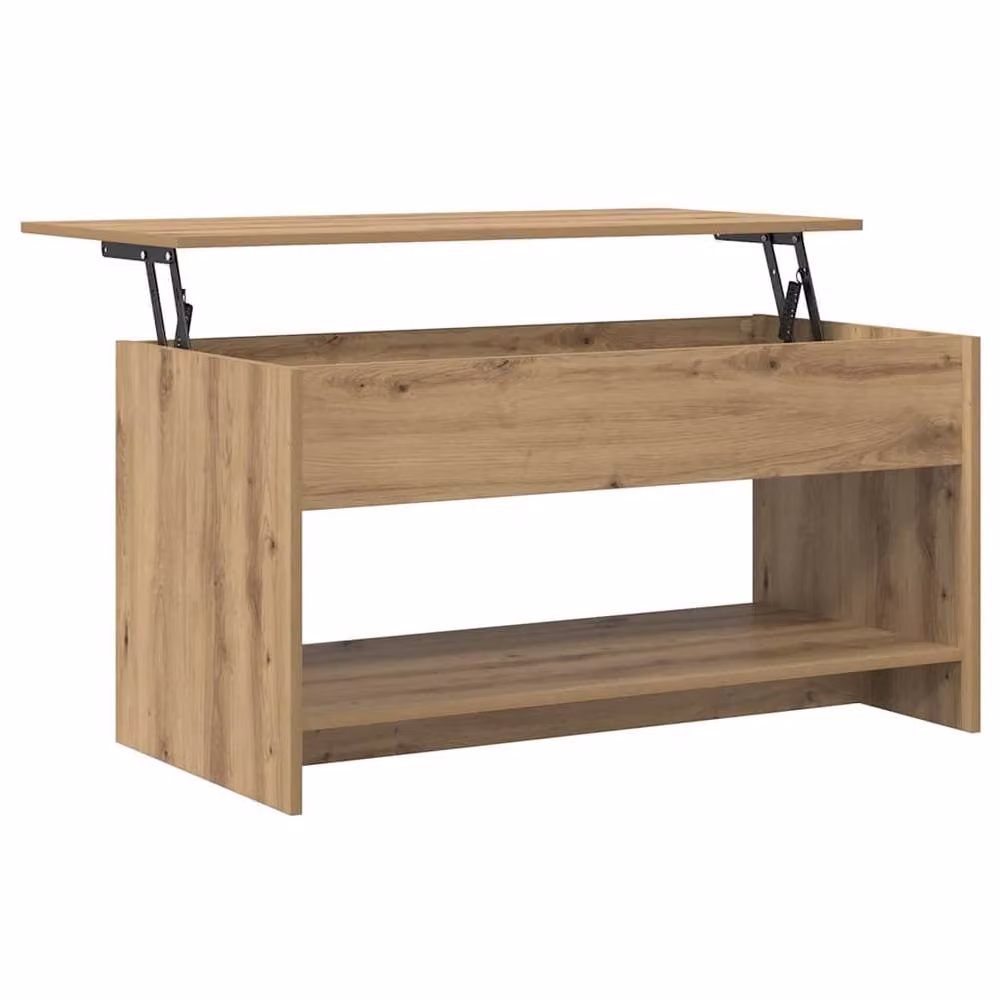 Berkfield Home Artisan Oak Coffee Table in Brown, W: 102 cm, D: 50 cm, H: 52.5 cm – 3