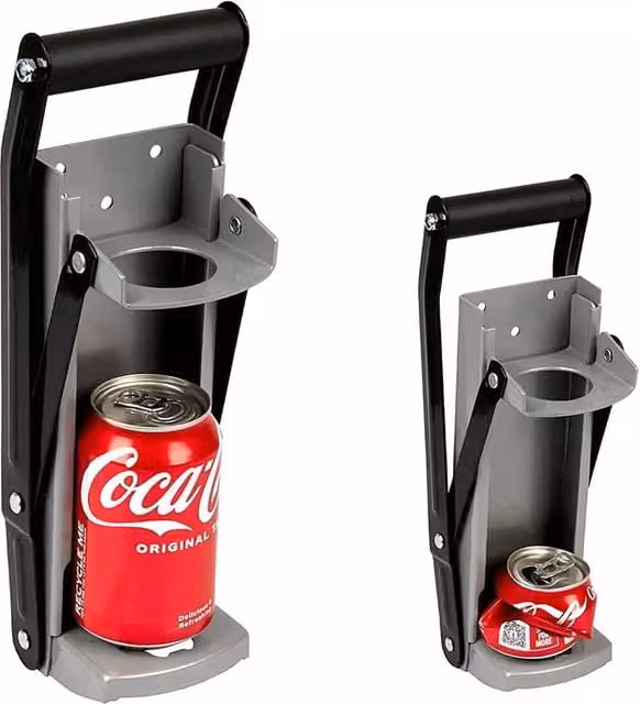 Nestlune Wall Mounted Metal Beer Tin Can Crusher for 500ml Cans, Grey, W: 100 cm, H: 15 cm, D: 15 cm – 1