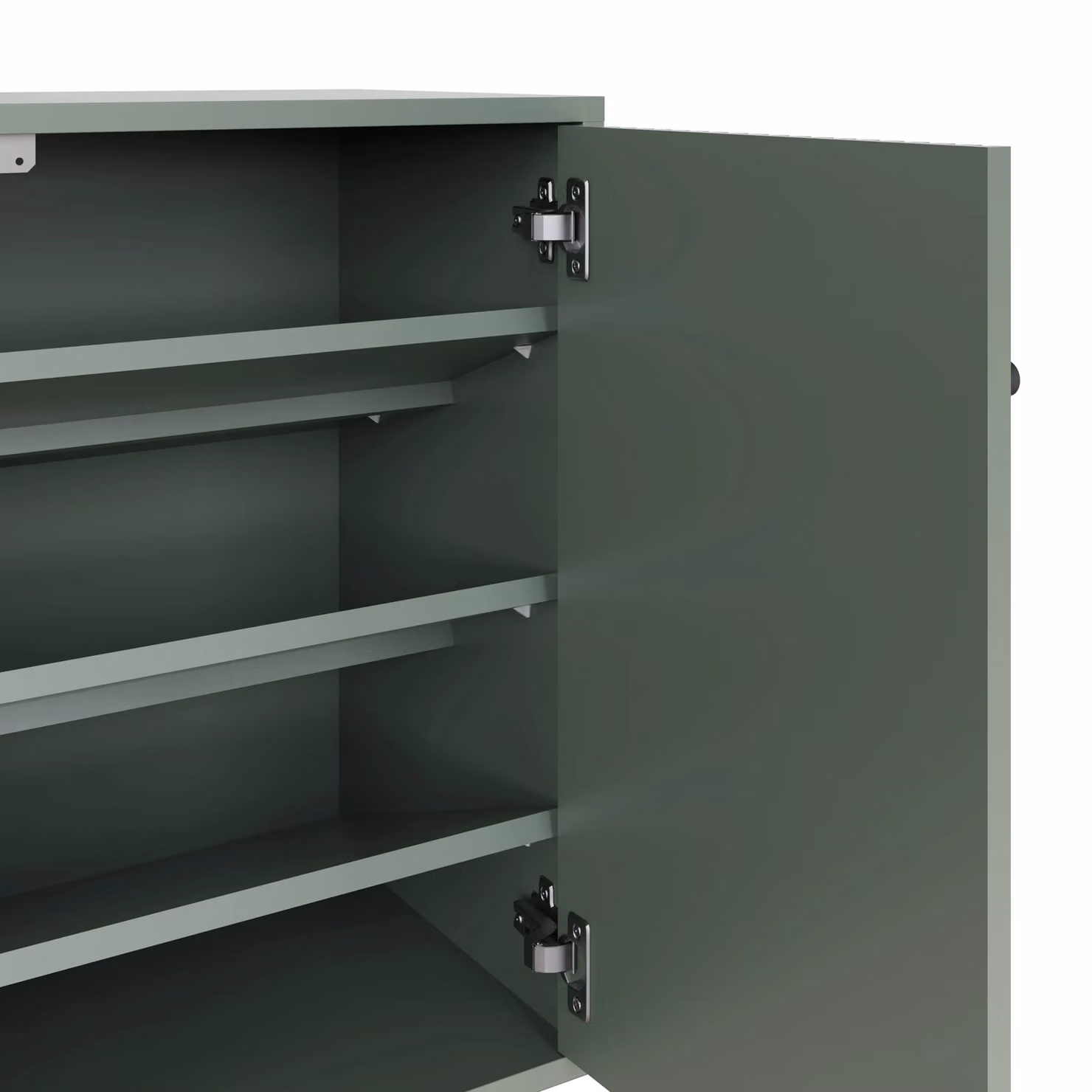 GFW Garrucha Modern Green 2 Door Shoe Cabinet with Drawers and Internal Shelves – 4