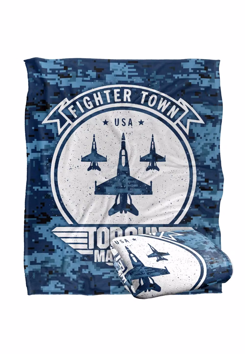 LOGOVISION Top Gun: Maverick Fighter Town USA Super Soft Fleece Throw Blanket, White, W: 152 cm, D: 127 cm – 7