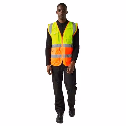 Regatta Men's Hi-Vis Polyester Vest in Yellow and Blue, Size S, EN ISO 20471 Compliant – 2