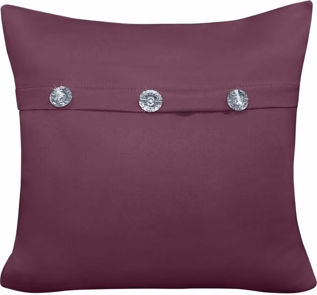 Velosso Mock Flap Diamante Filled Cushion in Purple, W/D/H: 43 x 43 x 43 cm