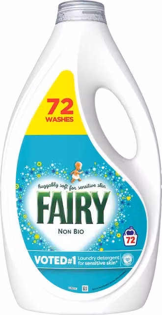 Fairy Non Bio Liquid Laundry Detergent for Sensitive Skin, White, 72 Washes – 1